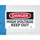 NMC D139AP Danger, High Voltage Keep Out Label, PS Vinyl, 3" x 5", 5/Pk