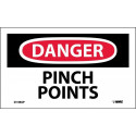 AccuformNMC D149AP Danger, Pinch Points Label, PS Vinyl, 3" x 5", 5/Pk