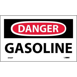 NMC D40AP Danger, Gasoline Label, PS Vinyl, 3" x 5", 5/Pk