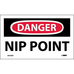 NMC D416AP Danger, NIP Point Label, PS Vinyl, 3" x 5", 5/Pk