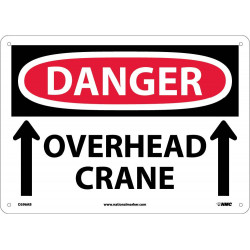 NMC D596 Danger, Overhead Crane Sign, 10" x 14"