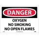 NMC D597 Danger, Oxygen No Smoking No Open Flames Sign, 10" x 14"
