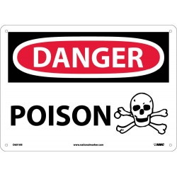 NMC D601 Danger, Poison Sign, 10" x 14"
