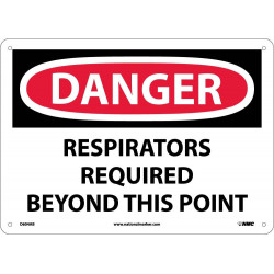 NMC D604 Danger, Respirators Required Beyond This Point Sign, 10" x 14"