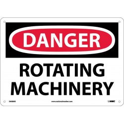 NMC D608 Danger, Rotating Machinery Sign, 10" x 14"
