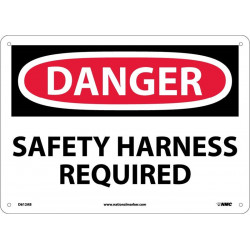 NMC D612 Danger, Safety Harness Required Sign, 10" x 14"