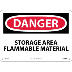 NMC D615 Danger, Storage Area Flammable Material Sign, 10" x 14"