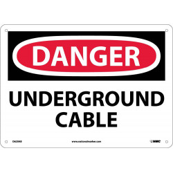NMC D620 Danger, Underground Cable Sign, 10" x 14"