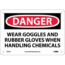 NMC D626 Danger, Wear PPE When Handling Chemicals Sign