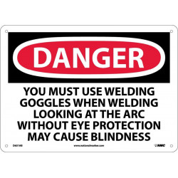 NMC D631 Danger, Wear PPE When Welding Sign, 10" x 14"