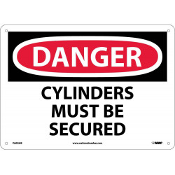 NMC D635 Danger, Cylinders Must Be Secured Sign, 10" x 14"