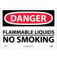 NMC D645 Danger, Flammable Liquids No Smoking Sign, 10" x 14"