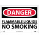 NMC D645 Danger, Flammable Liquids No Smoking Sign, 10" x 14"