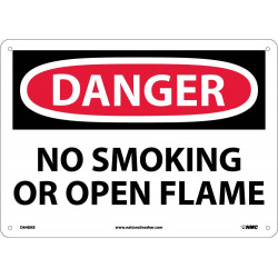 NMC D648 Danger, No Smoking Or Open Flame Sign, 10" x 14"