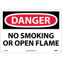 AccuformNMC MSMK OSHA Danger Safety Sign, No Smoking Or Open Flame, English