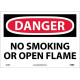 NMC D648 Danger, No Smoking Or Open Flame Sign, 10" x 14"