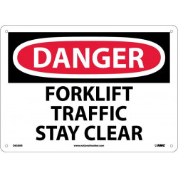 NMC D658 Danger, Forklift Traffic Stay Clear Sign, 10" x 14"