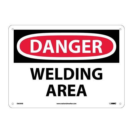 NMC D659 Danger, Welding Area Sign, 10" x 14"
