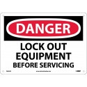 AccuformNMC MLKT OSHA Danger Safety Sign, Lock Out Equipment Before Servicing, English