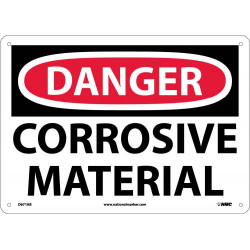 NMC D671 Danger, Corrosive Material Sign, 10" x 14"