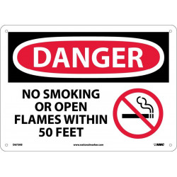 NMC D673 Danger, No Smoking Sign, 10" x 14"