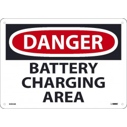 NMC D680 Danger, Battery Charging Area Sign, 10" x 14"