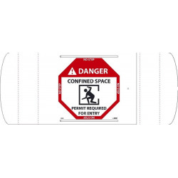 NMC D690 Danger, Manhole Permit Required For Entry Blockade Sign, 11.75" x 22.25"