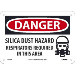 NMC D705 Danger, Silica Dust Hazard Respirators Required Sign