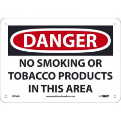 NMC D706 Danger, No Smoking Or Tobacco Products Sign