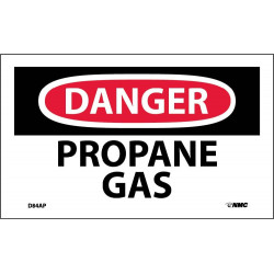 NMC D84AP Danger, Propane Gas Label, PS Vinyl, 3" x 5", 5/Pk