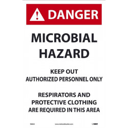 NMC D8950 Danger, Microbial Hazard Paper Sign, 17" x 11", 100/Pk