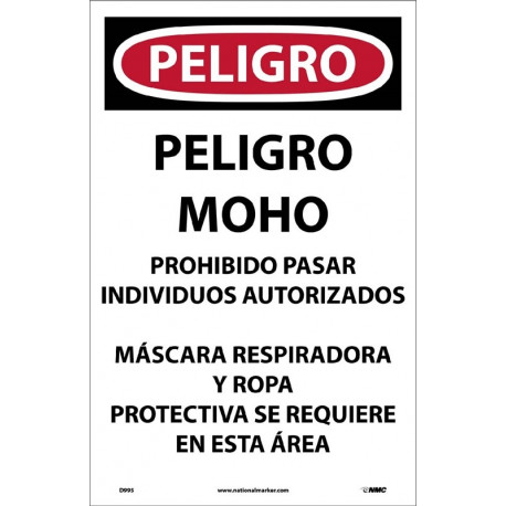NMC D995 Danger, Microbial Hazard Spanish Paper Hazard Sign, 17" x 11", 100/Pk