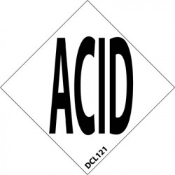 NMC DCL12 NFPA Label Symbol, Acid, PS Vinyl, 5/Pk