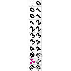 NMC DCLN2 2" Numbers And Symbols Kit, Adhesive Backed Vinyl
