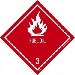 NMC DL100AP Dot Shipping Labels, Fuel Oil 3, Adhesive Backed Vinyl , 4" x 4", 25/Pk