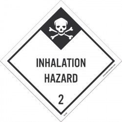 NMC DL105ALV Dot Shipping Label, Inhalation Hazard 2, 4" x 4", PS Vinyl, 500/Roll