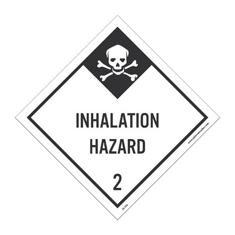 NMC DL105ALV Dot Shipping Label, Inhalation Hazard 2, 4" x 4", PS Vinyl, 500/Roll