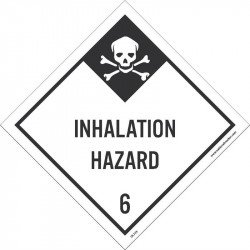 NMC DL125AL Dot Shipping Labels, Poison Inhalation Hazard 6, 4" x 4", PS Paper, 500/Roll