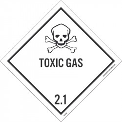 NMC DL126AL Dot Shipping Labels, Toxic Gas 2.1, 4" x 4", PS Paper, 500/Roll
