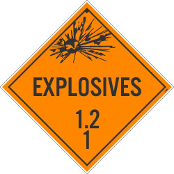 NMC DL131 Placard Sign, Explosives 1.2 1, 10.75" x 10.75"