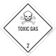 NMC DL133AL Dot Shipping Labels, Toxic Gas 2, 4" x 4", PS Paper, 500/Roll