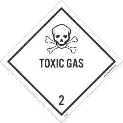 NMC DL133ALV Dot Shipping Label, Toxic Gas 2, 4" x 4", PS Vinyl 500/Roll