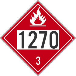 NMC DL140B Placard Sign, Petroleum Oil, 1270 3, 10.75" x 10.75"