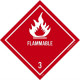 NMC DL158AP Dot Shipping Labels, Flammable 3, 4" x 4", Adhesive Backed Vinyl, 25/Pk