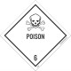 NMC DL159AL Dot Shipping Labels, Poison 6, 4" x 4", PS Paper, 500/Roll