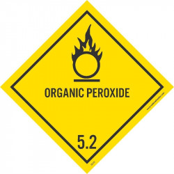 NMC DL15AP Dot Shipping Labels, Organic Peroxide, 4" x 4", Adhesive Backed Vinyl, 25/Pk