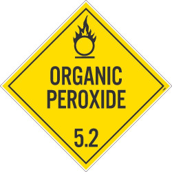 NMC DL15 Placard Sign, Organic Peroxide 5.2, 10.75" x 10.75"