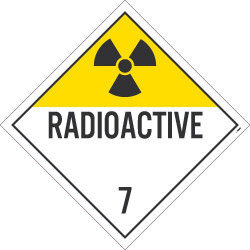 NMC DL16 Placard Sign, Radioactive 7, 10.75" x 10.75"