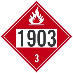 NMC DL177B Placard Sign, Flammable 1903 3, 10.75" x 10.75"