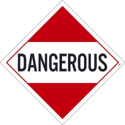 NMC DL17 Placard Sign, Dangerous, 10.75" x 10.75"